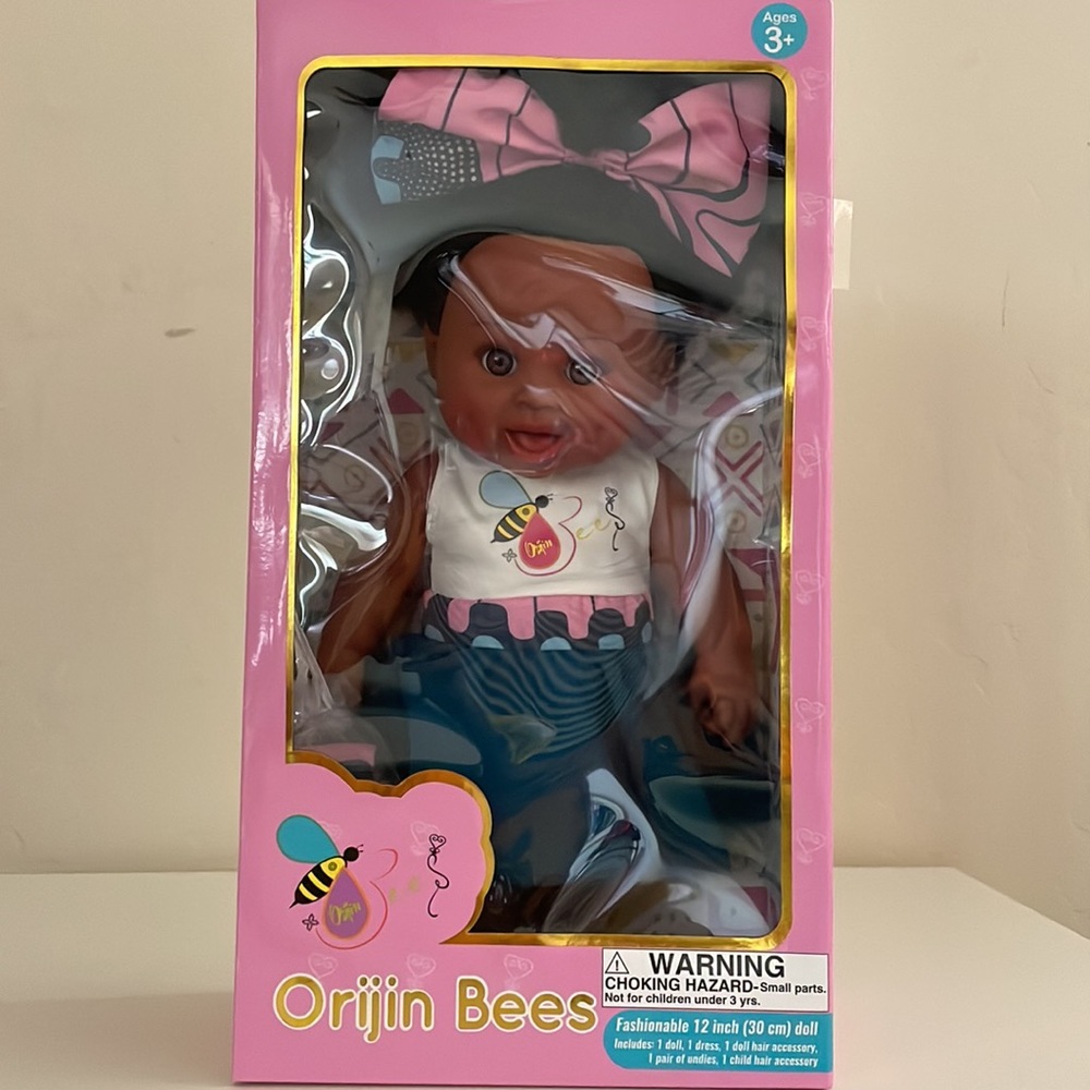 Orijin Bees Positively Puffy 12" Baby Bee
Doll - Black Hair with Brown Eyes - Picture 3 of 6